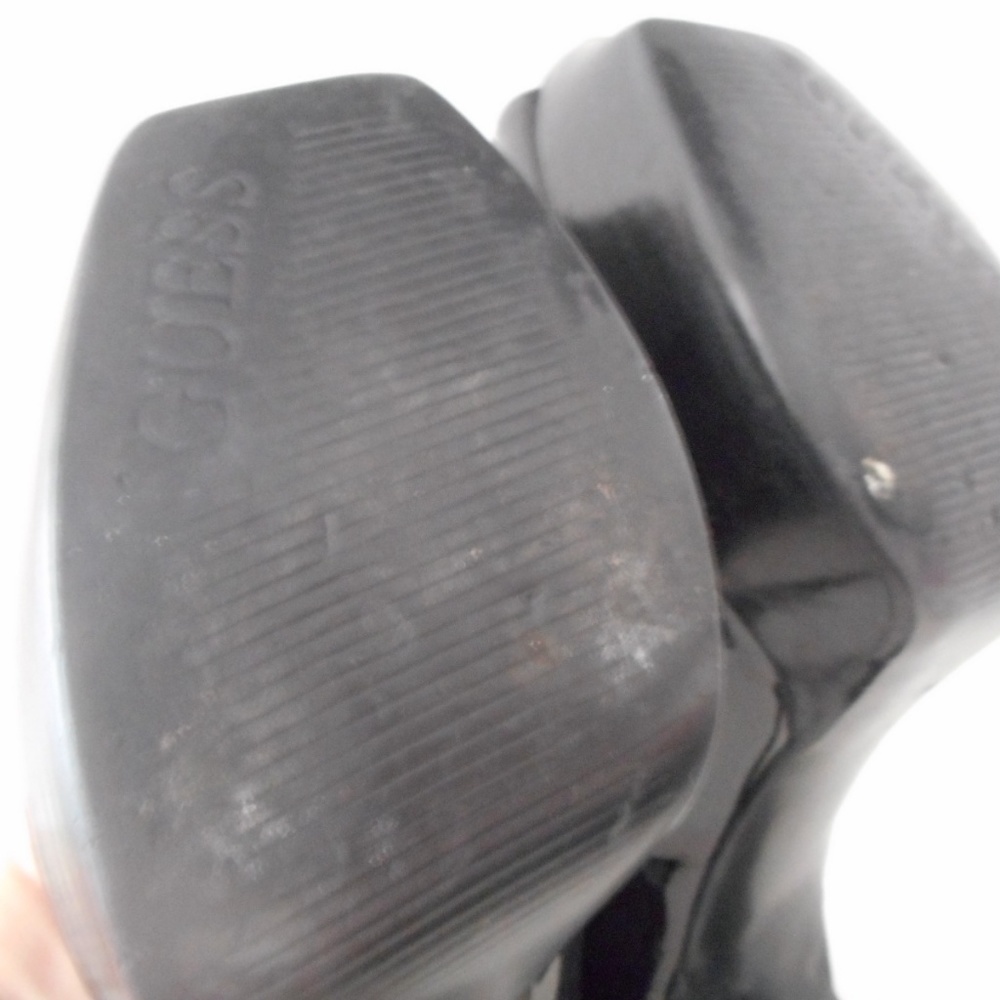 Guess open toe 4.5" heel Black Patent Leather pump - Picture 8 of 8